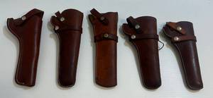 lot 191 image: Group Of Leather Gun Holsters Including Hunter 1100K 50, 1100R 48, 1100 F 52, Brauer Bros. Mfg. H3O BL 7 12 And Bucheimer APM-15