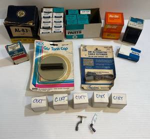 lot 324 image: Group Of Misc. Vintage Auto Parts Including Ignition Parts, Condensers And More