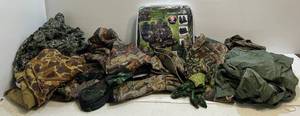 lot 208 image: Group Of Misc. Camo Clothes, Car Seat Covers And More