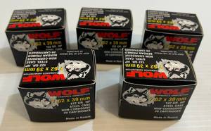 lot 259 image: 5 Boxes Of Wolf Performance Ammunition 7.62 x 39mm 122 Gr. HP Steel Case Non-Corrosive Berdan Primed (20 Cartridges Per Box  100 Total Rounds)