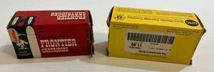 lot 269 image: 2 Boxes Of 30 Carbine Cartridges 1 Hornadys Frontier Cartridges With Hornandy Bullets 30 M1 Carbine 110 Gr. Round Tip Bullet (30 Cartridges Total) 1 UMC 30 Carbine 110 Gr. Metal Case Bullets ( 32 Cartridges Total)