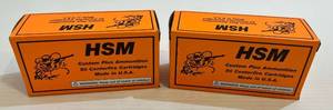 lot 271 image: 2 Boxes Of HSM 30 Carbine 110 Gr. Full Metal Jacket ( 50 Cartridges Per Box )