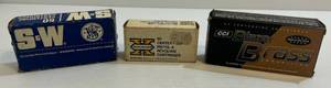 lot 283 image: 3 Boxes Of 9 mm Ammunition 1 Winchester Super X 9mm Luger 115 Gr. Full Metal Case (20 Rounds) 1 S&W 9mm Full Metal Case (26 Rounds) 1 CCI Blazer Brass Ammunition 9mm Luger 115 Gr. Full Metal Jacket (Full Box  50 Rounds)
