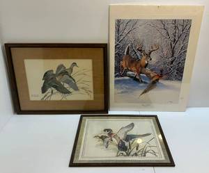 lot 308 image: Group Of Misc. Framed Behind Glass Waterfowl Prints
