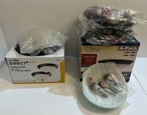 lot 317 image: Four Flush Mount Lights 1 Direct Buy Brand 3 Patriot Brands