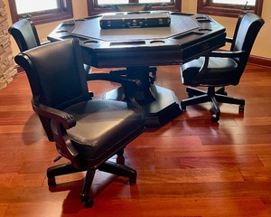 lot 3 image: Brunswick Reversible Top Gaming Table with 4 Chairs