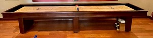 lot 1 image: Olhausen Games Shuffleboard Table and Accessories