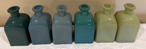 lot 130 image: Decorative West Elm Mini Bottle Vases