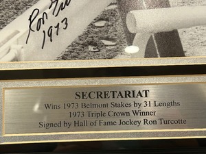 lot 135 image: Framed Secretariet Horse Photograph signed by Ron Turcotte