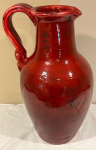 lot 141 image: Red Ceramic Pitcher
