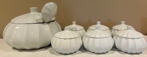lot 166 image: West Elm Decorative Pumkin Jars