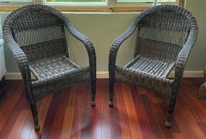 lot 325 image: Two Patio Chairs and Glass Top Table