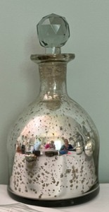 lot 337 image: Three West Elm Mercury Glass Bottles with Stoppers