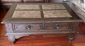 lot 428 image: Coffee table with Marble Accented Top