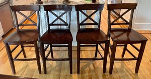 lot 51A image: Four Fantastic Wooden Barstools