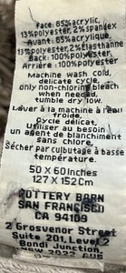 lot 190 image: Pottery Barn Blanket