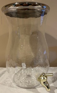 lot 355 image: Pottery Barn Drink Dispenser Pedestal Dish
