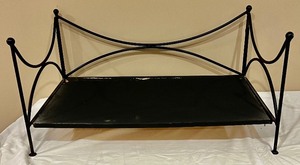lot 207 image: Leopard Print Dog Bed with Black Stand