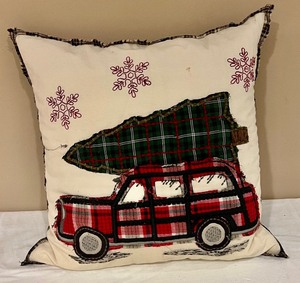 lot 211 image: Pottery Barn Pillows & Blanket