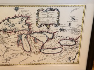 lot 428A image: Framed Decorative Print of the Great Lakes