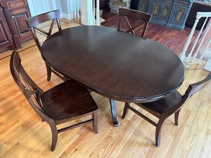 lot 38A image: Pottery Barn Kitchen Table and Four Chairs