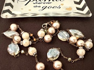 lot 380 image: Sparking Costume Jewelry Necklace and Decorative Dresser Tray