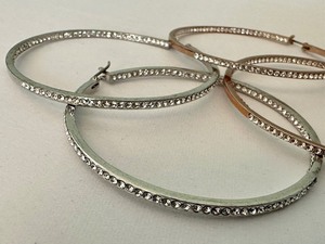 lot 74A image: Two Pairs of Henri Bendel Plated Hoop Earrings