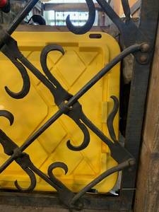 lot 89 image: Handforged 34 x 44 inch Metal Grillwork One-of-a-Kind Art Piece