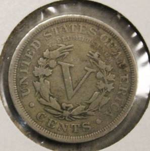 lot 44 image: Nice High Grade 1906 Liberty Head V - Back Nickel