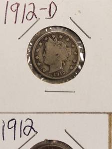 lot 45 image: Nice High Grade 1912 And 1912 - D, Liberty Head V - Back Nickels