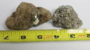 lot 46 image: Natural Pyrite Cluster Stone Lot Of 2 Nice Stones