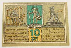 lot 34 image: 1921 German 10 Pfennig Uncirculated Currency