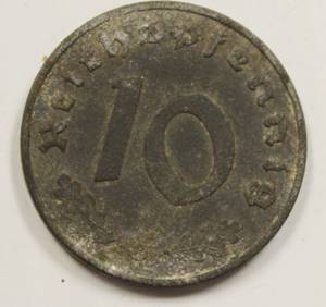 lot 70 image: 1940 Germany 10 Pfennig Very Rare Coin