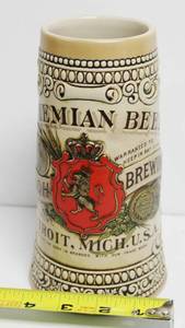 lot 87 image: Bohemian Beer Vintage Large Beer Stein 7 12 Long