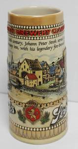lot 89 image: Stroh Beer Company Vintage Large Ceramic Beer Stein 7 12 Long