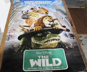 lot 80 image: The Wild Disney Movie Original Poster 40 Long X 27 Wide