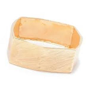 Golden Odyssey 14K Gold Embraced 8 Slip-on 4-Sided Bangle Bracelet & Golden Odyssey Platinum Plated 8 Bamboo Style Bangle Bracelet