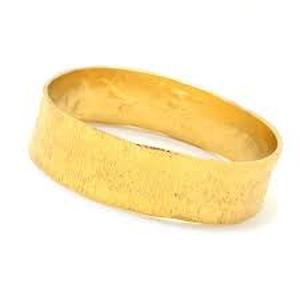 Golden Odyssey 14K Gold Embraced 8 Van Gogh Texture Slip-on Bangle Bracelet & Golden Odyssey Platinum Plated 8 Bamboo Style Bangle Bracelet