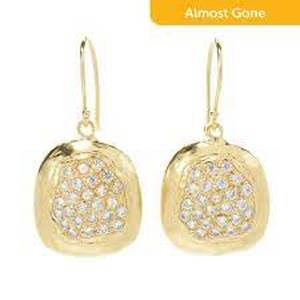 Golden Odyssey for Brilliante Simulated Diamond Pendant w 18 Chain & Earrings