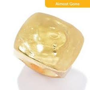 Size 6 Rings Golden Odyssey 14K Gold Plated Olive Branch Spinner Ring & Golden Odyssey Choice of Plating Monet Finish Square Top Cocktail Ring