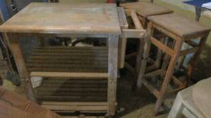 lot 54 image: Vintage Wood butlers serving cart ...