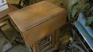 lot 61 image: Rolling Kitchen cart with drop leaf sides
