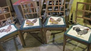 lot 74 image: Set of (4) Wooden chairs