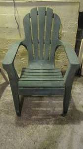 lot 84 image: Green Heavy duty plastic outdoor chair