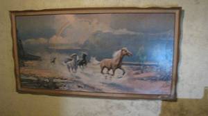 lot 90 image: Large Vintage horse painting