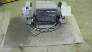 lot 112 image: 10 amp Sears Craftsman 5 Bench grinder