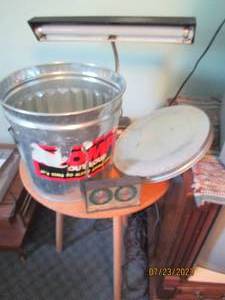 lot 156 image: Small round accent table plus