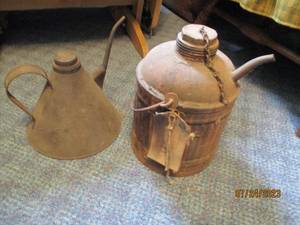 lot 196 image: Pair of Antique Metal liquid storage vessels