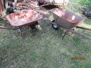lot 235 image: 2 metal wheelbarrows