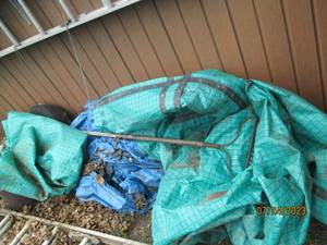 lot 239 image: 3 tarps in fair condition